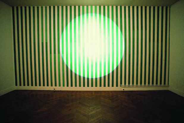 poster for Daniel Buren "ELECTRICITY PAPER VINYL... Works in Situ & Situated Works  From 1968 to 2013  (Dedicated to Michael Asher)"