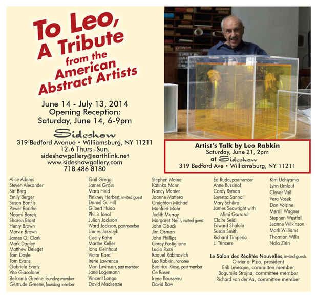 poster for “To Leo, A Tribute From The American Abstract Artists” Exhibition