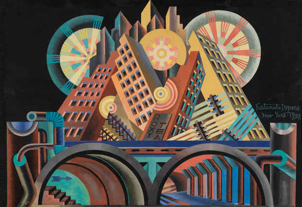 poster for “Italian Futurism, 1909–1944: Reconstructing the Universe” Exhibition