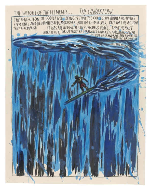 poster for Raymond Pettibon “Are Your Motives Pure?”