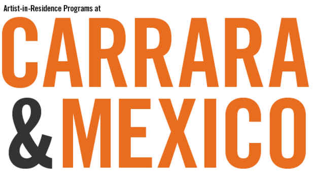 poster for Garrett Cook and Guno Park “Artist in Residence Program in Carrara and Mexico”