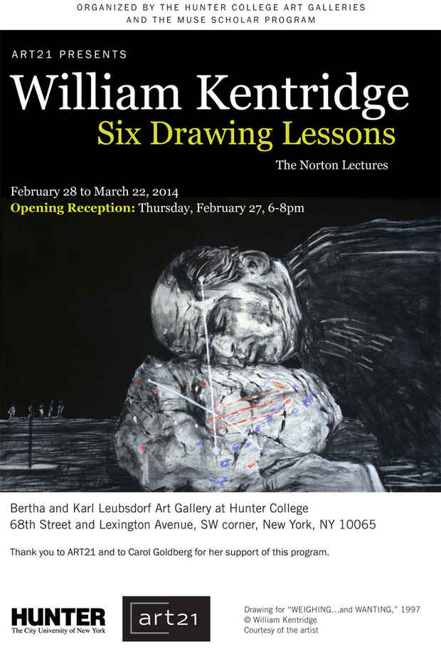 poster for William Kentridge “Six Drawing Lessons”