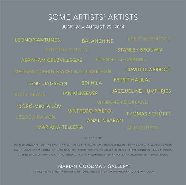 poster for “Some Artists’ Artists” Exhibition