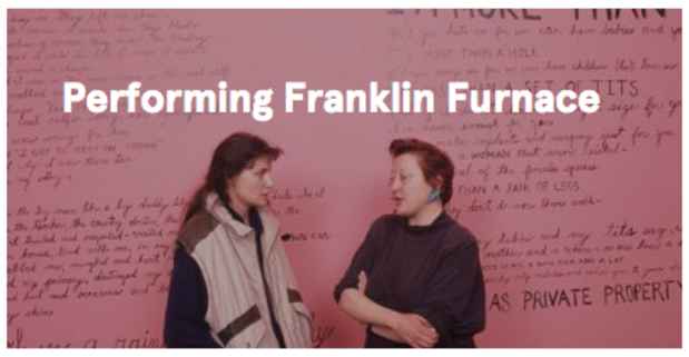 poster for “Performing Franklin Furnace” Exhibition