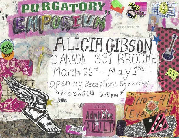 poster for Alicia Gibson “Purgatory Emporium”