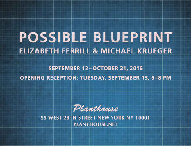 poster for Elizabeth Ferrill and Michael Krueger “Possible Blueprint”
