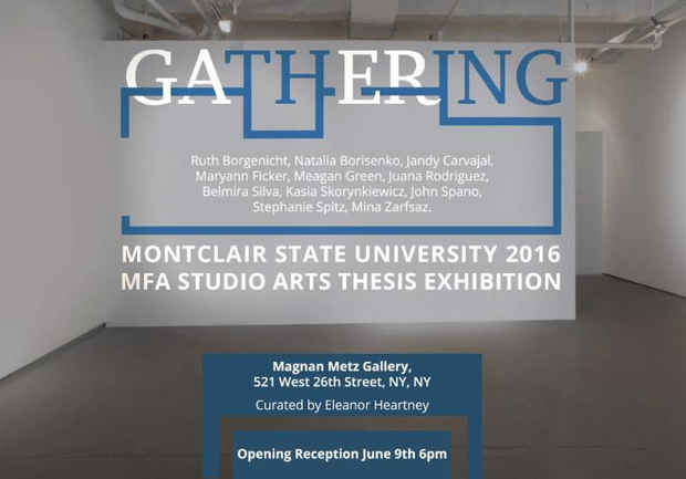 poster for “Gathering : Montclair State University 2016 MFA Studio Arts Thesis Exhibition”