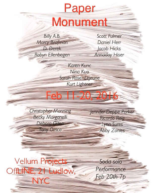 poster for “Paper Monument” Exhibition