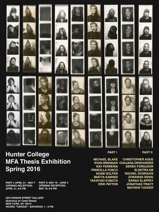 poster for “Hunter College MFA Spring 2016 Thesis Exhibitions”