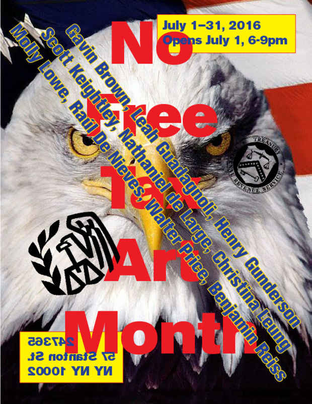 poster for “No Free Tax Art Month” Exhibition