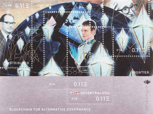 poster for Simon Denny “Blockchain Future States”