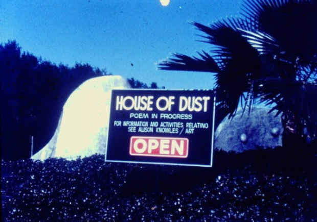 poster for Alison Knowles “The House of Dust” 