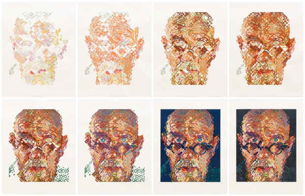 poster for Chuck Close “Self-Portrait, 2015, Print & Process”