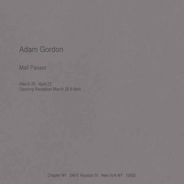 poster for Adam Gordon “Mall Passer”