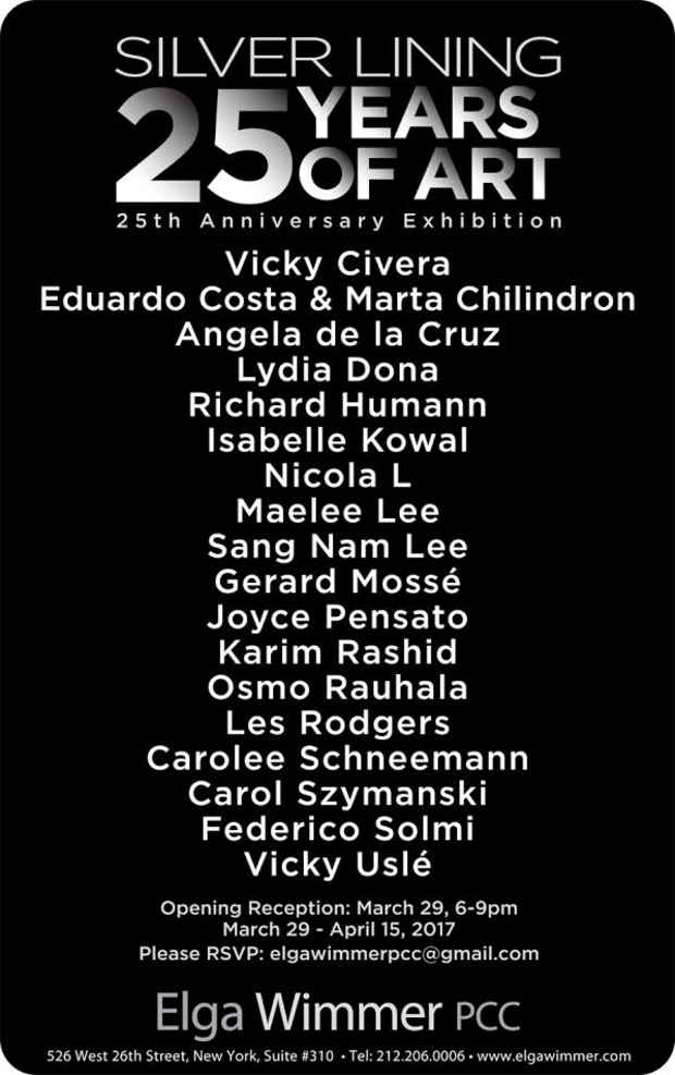 poster for “Silver Lining, 25 Years of Art” Exhibition