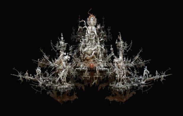 poster for Kris Kuksi “Hallucinatory Enhancements”