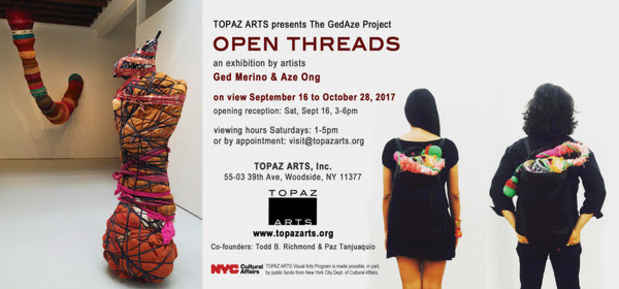 poster for Ged Merino and Aze Ong “Open Threads”