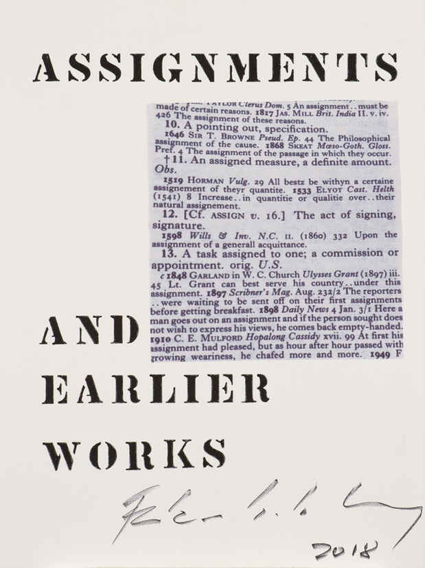 poster for Edwin Schlossberg  “Assignments and Earlier Works”