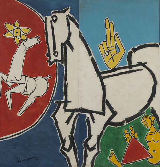 poster for M.F. Husain “Art and the Nation”