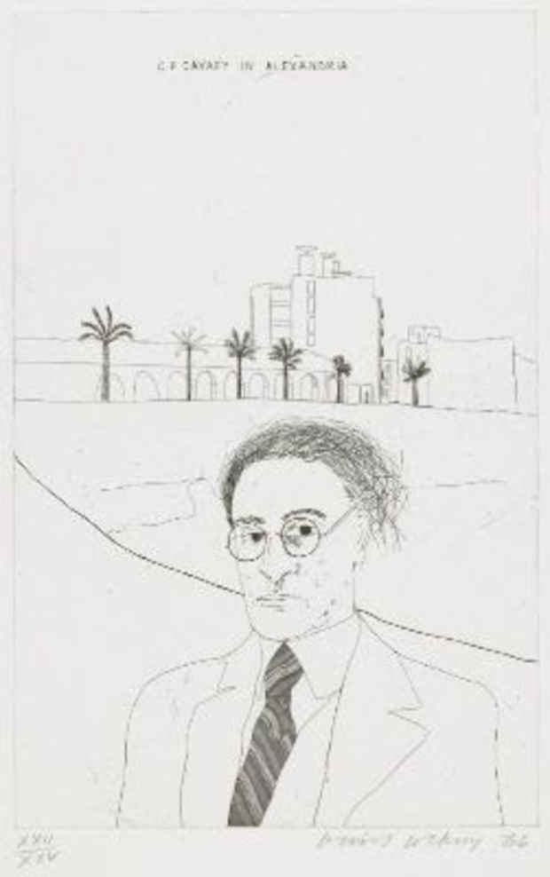 poster for “Art Films by James Scott Etchings by David Hockney” Exhibition