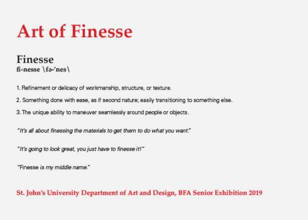 poster for “The Art of Finesse” Exhibition