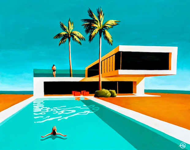 poster for Emilie Arnoux and Lynn Savarese “POOLSIDE” 
