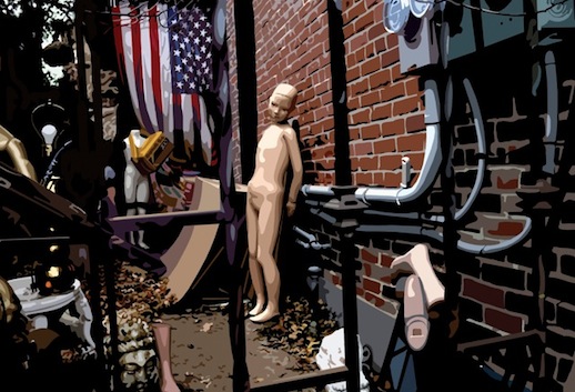      Richard  Pasquarelli 'New Hope Alley' (2010–2011) Oil on linen, 78 x 103 in.
