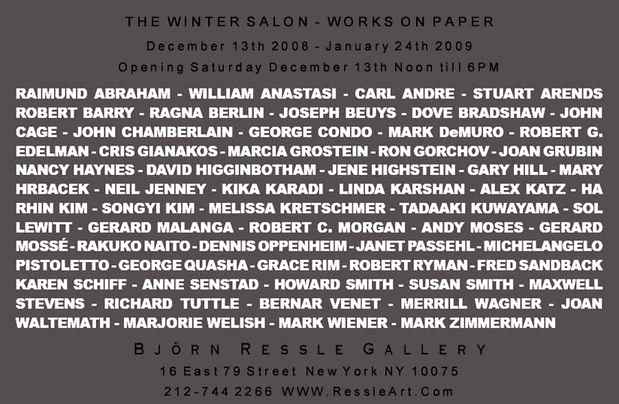 poster for "The Winter Salon - Works on Paper" Exhibition 