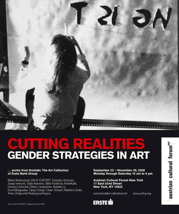 poster for "Cutting Realities: Gender Strategies in Art" Exhibition