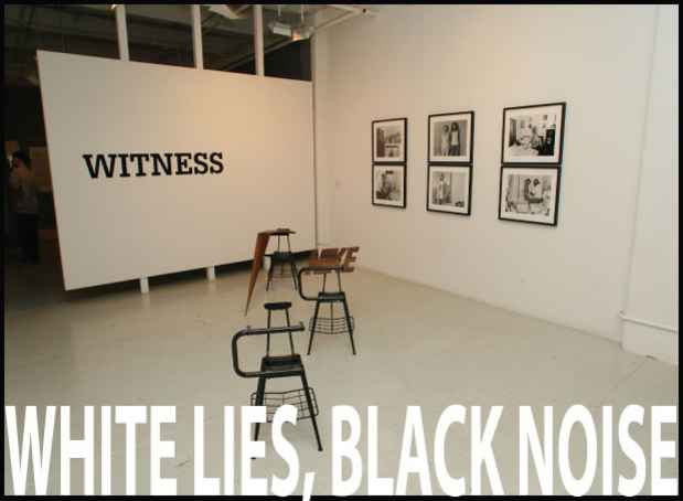 poster for "White Lies, Black Noise" Exhibition
