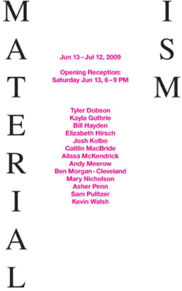 poster for "Materialism" Exhibition 