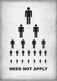 poster for "Need Not Apply" Exhibition