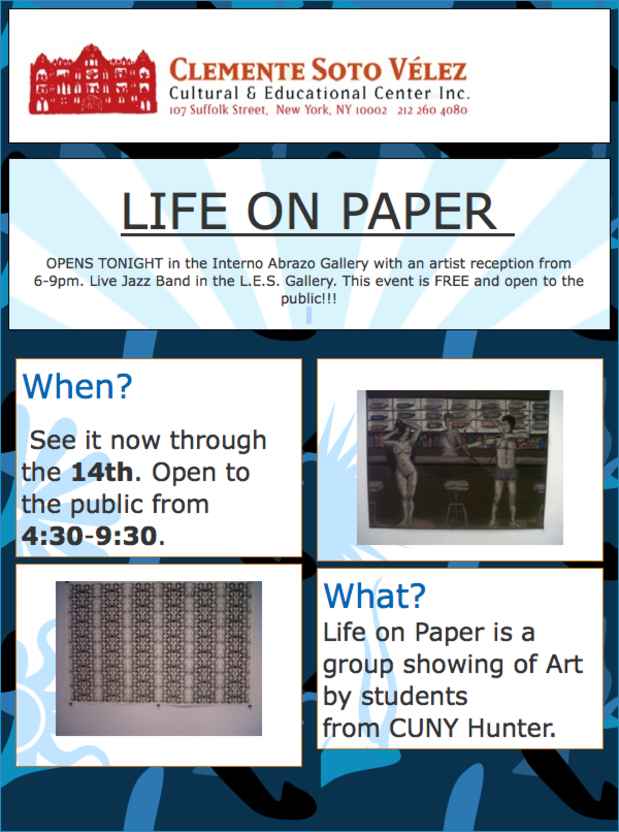poster for "Life on Paper" Exhibition