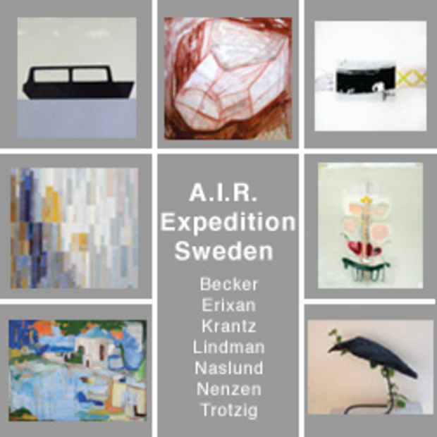poster for "A.I.R. Expedition: Sweden An exhibition of Work by seven Swedish Women Artists" Exhibition