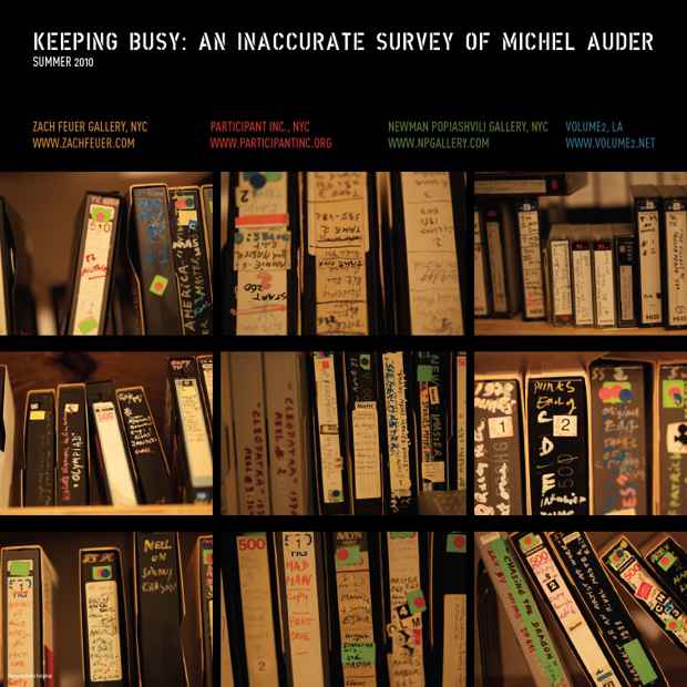 poster for "Keeping Busy: An Inaccurate Survey of Michel Auder" Exhibition