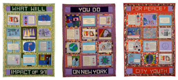poster for "The 9/11 Peace Story Quilt" Exhibition