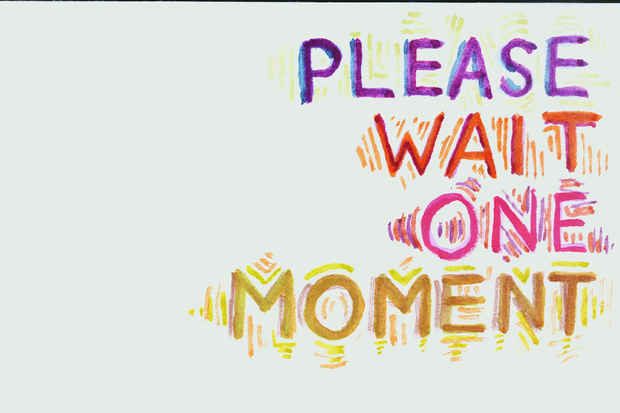 poster for Tobin Hines "Please Wait One Moment"