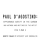 poster for Paul D’Agostino "Appearance Adrift in the Garden"