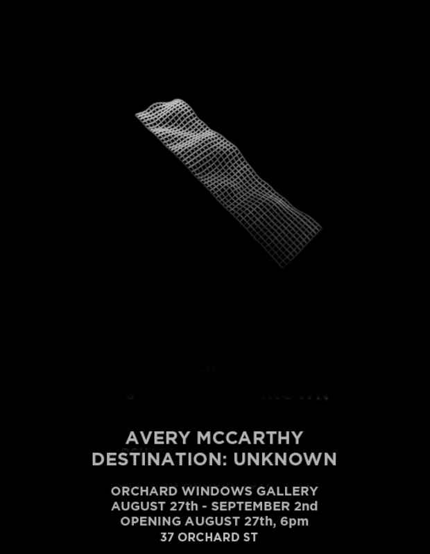 poster for Avery McCarthy "Destination Unknown"