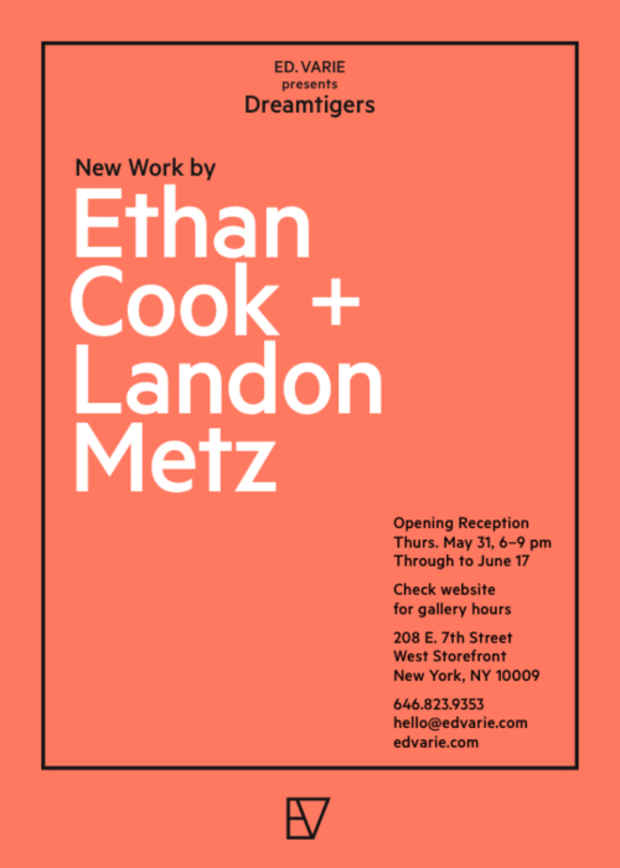 poster for Ethan Cook and Landon Metz Exhibition