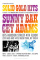 poster for Sunny Bak & Gey Adams "Solid Gold Hits"