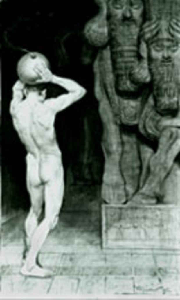 poster for “Nude in Public: Sascha Schneider,  Homoeroticism and the Male Form circa 1900” Exhibition