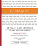 poster for “CERES @ 30” Exhibition