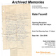 poster for Kate Fauvell “Archived Memories”