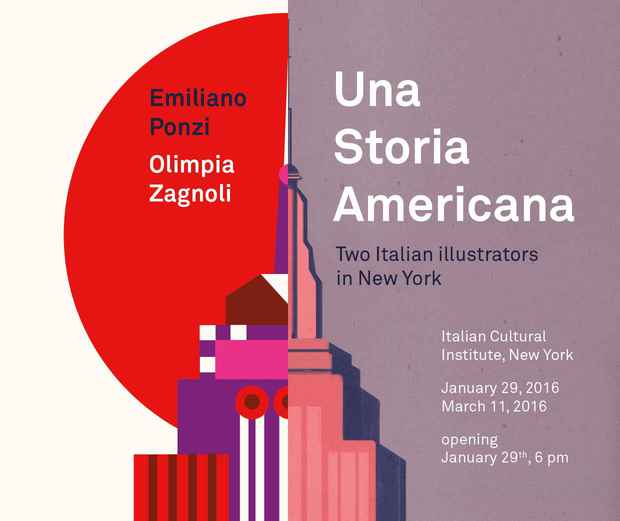 poster for Emiliano Ponzi and Olimpia Zagnoli “Una Storia Americana” 