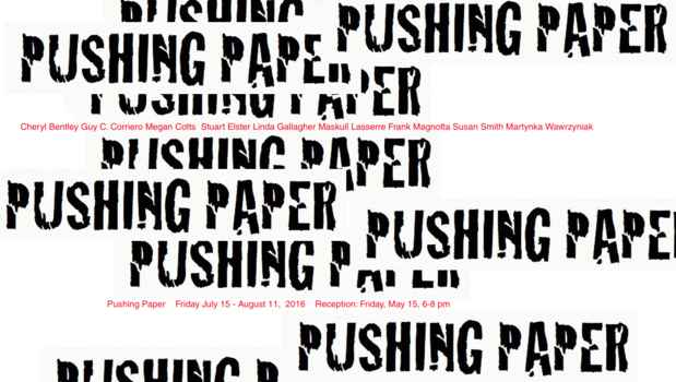 poster for “Pushing Paper” Exhibition