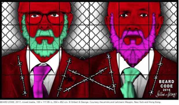 poster for Gilbert & George “The Beard Pictures”