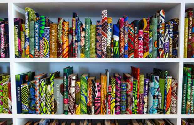 poster for Yinka Shonibare MBE “Prejudice at Home: A Parlour, a Library, and a Room”