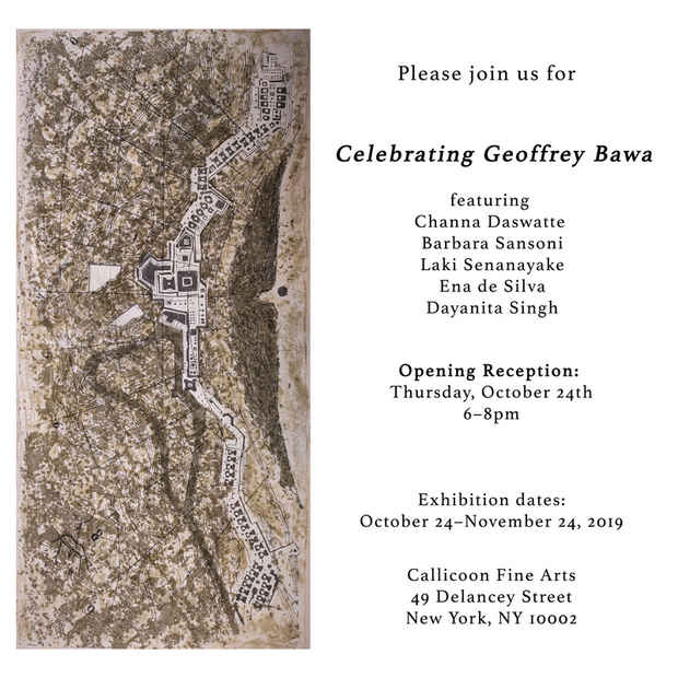 poster for “Celebrating Geoffrey Bawa” Exhibition