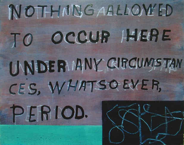 poster for Lance Rutledge “Nothing Allowed to Occur Here Under Any Circumstances, Whatsoever, Period”